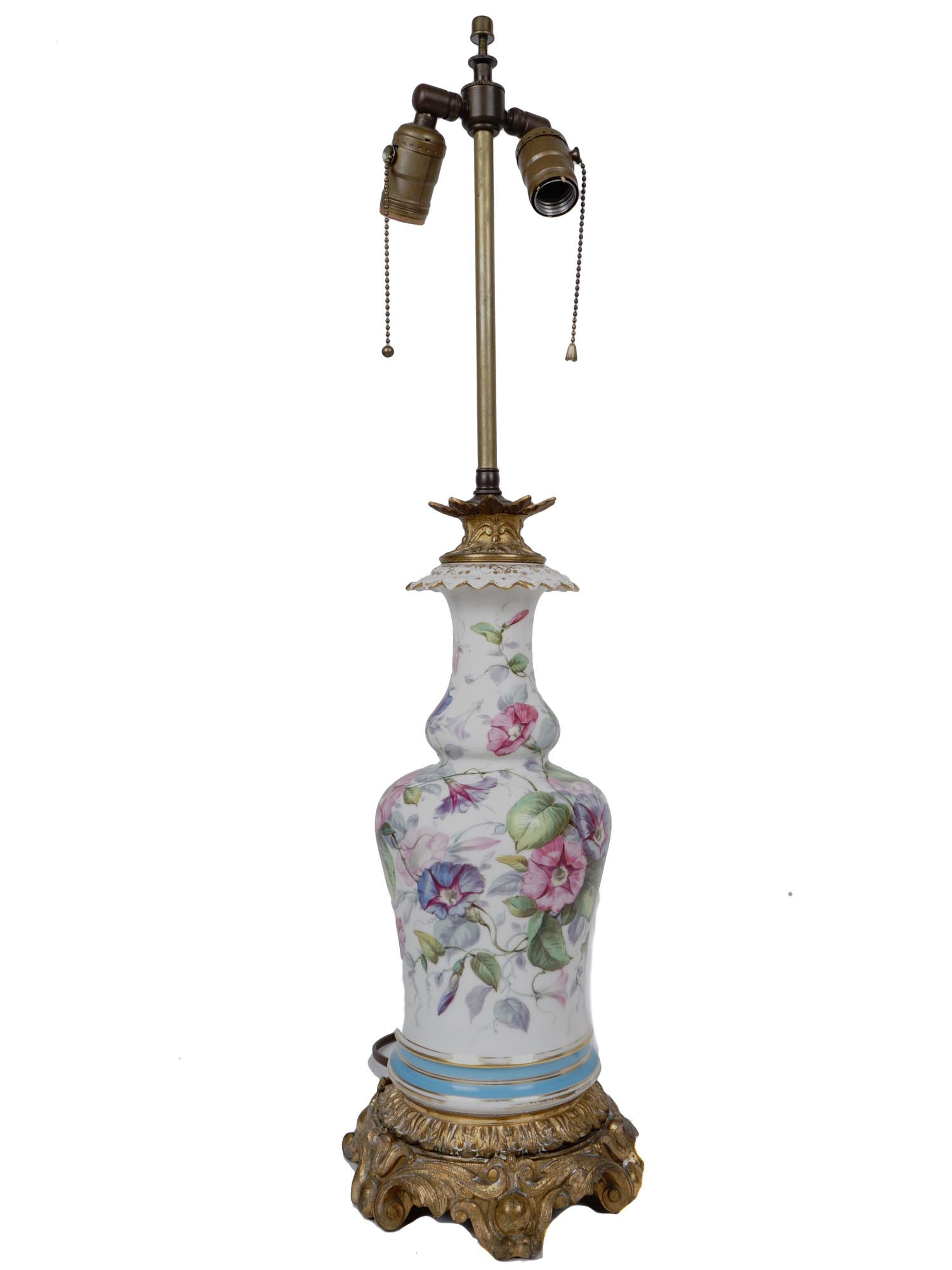 ANTIQUE SEVRES PORCELAIN PAINTED URN TABLE LAMP PIC-4